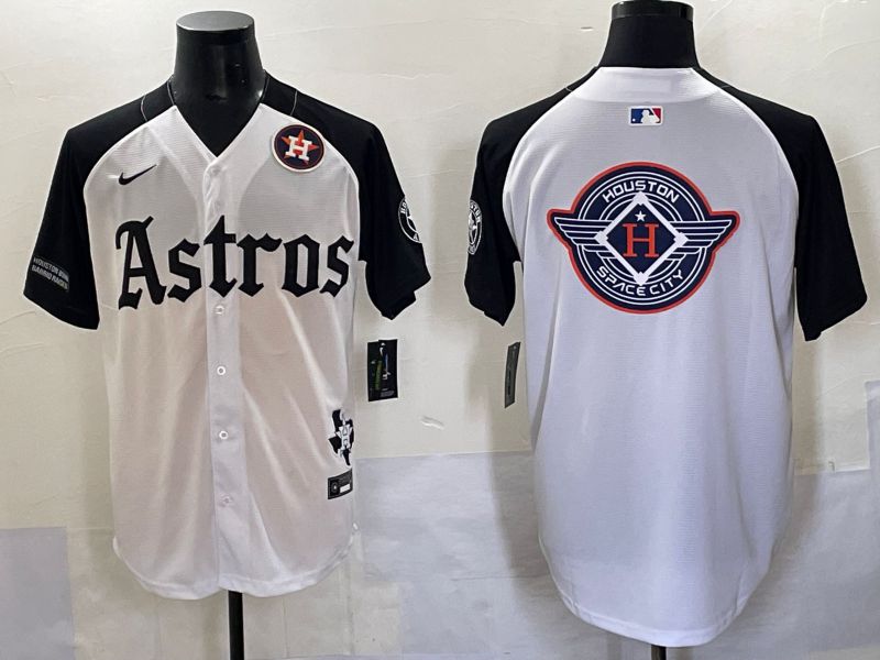 Men 2025 Houston Astros Blank White Black Five generations Joint Name Nike MLB Jersey style 35